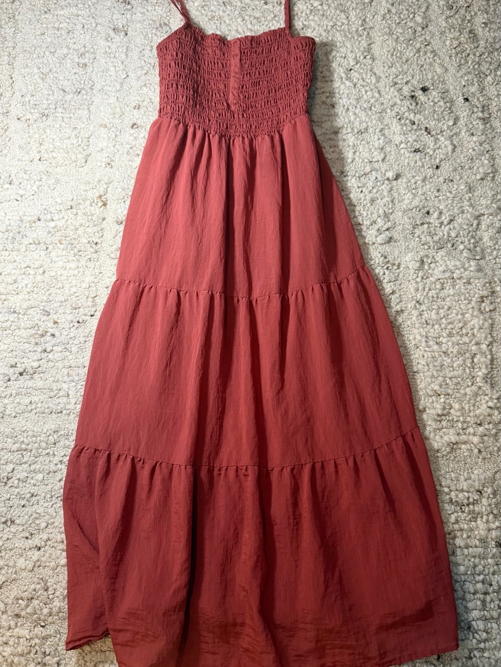 Universal Thread Rust Tiered Smocked Maxi Dress